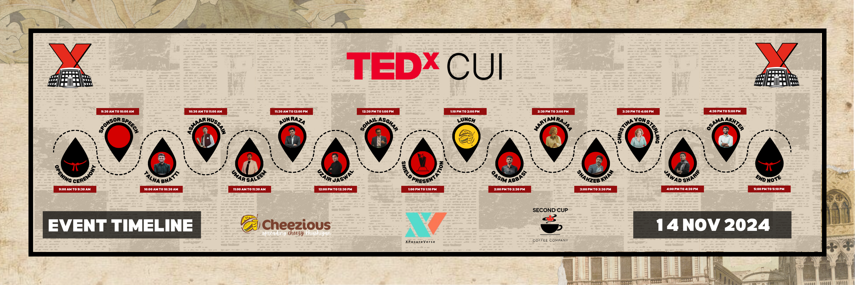 TEDxCUI Event Schedule